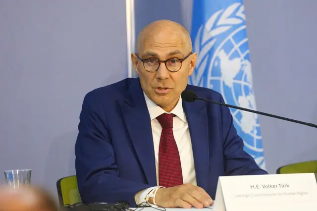 Le Haut-Commissaire des Nations Unies aux droits de l'homme, Volker Turk, lors d'une conférence de presse à Colombo, au Sri Lanka, le 26 juin 2025