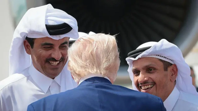 ڈونلڈ ٹرمپ، قطری امیر اور قطری وزیراعظم