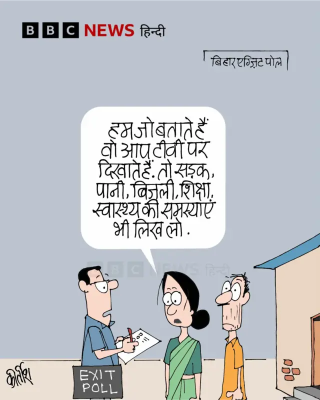 बिहार चुनावों के एग्ज़िट पोल पर आज का कार्टून