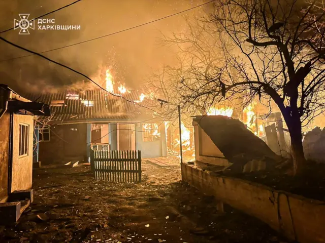 Пожар в Харьковской области