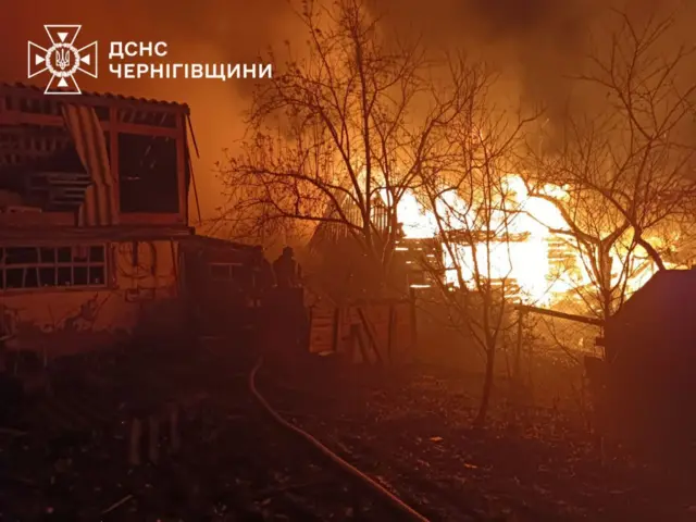 Горящий дом в Черниговской области