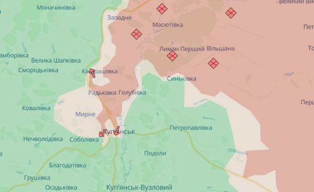 Купянск на карте DeepState