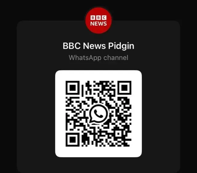 BBC Pidgin WhatsApp channel bar code