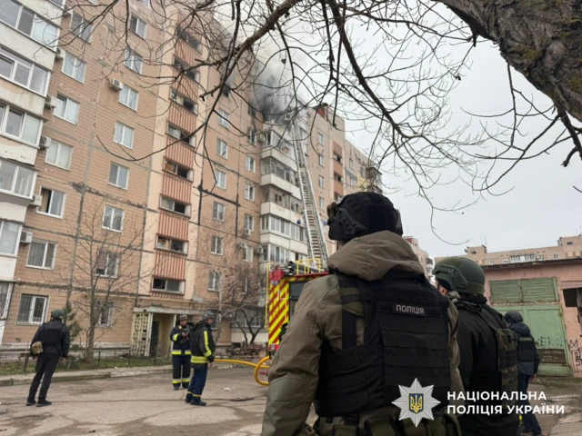 Один из домов, пострадавших в Запорожье