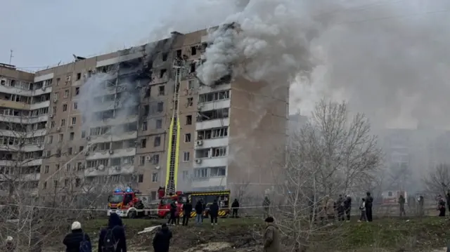 Дом в Запорожье, пострадавший в результате удара