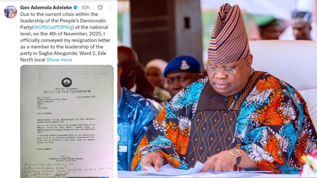 Gọvanọ Ademola Adeleke na-achị Osun Steeti.