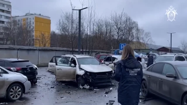 Место взрыва автомобиля