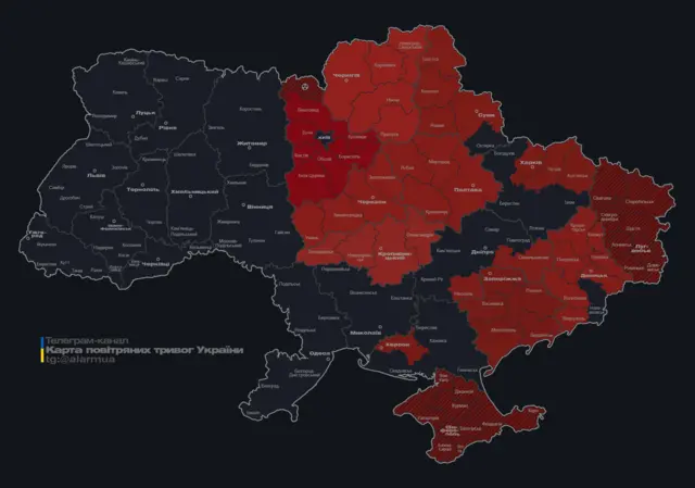 Карта воздушных тревог