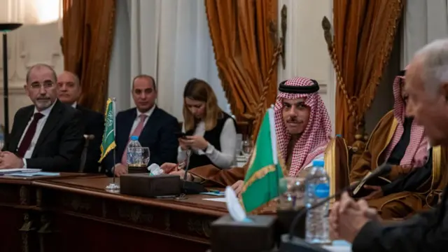 जॉर्डन के विदेश मंत्री आयमान सफ़ादी और सऊदी विदेश मंत्री फ़ैसल बिन फरहान