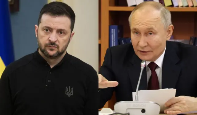 Volodymyr Zelensky na Vladimir Putin