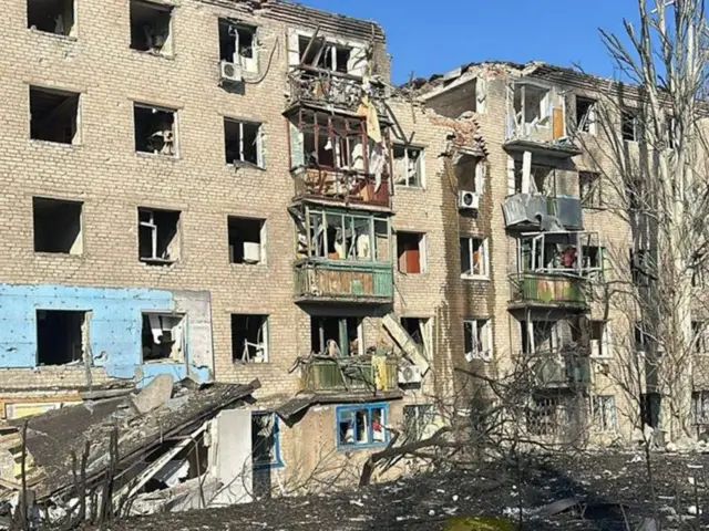 Разрушенный дом в Константиновке