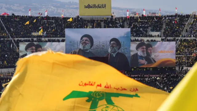 جانب من مراسم تشييع حسن نصر الله وهاشم صفي الدين وتواجد كبير للحشود
