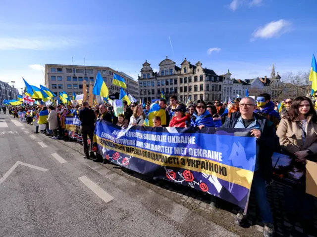 Митинг в поддержку Украины в Брюсселе