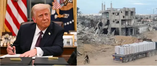 Onyeisiala DSonald Trump na ụlọ ogbunigwe kụriri na Gaza