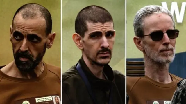 Eli Sharabi, Or Levy and Ohad Ben Ami were released by Hamas on Saturday