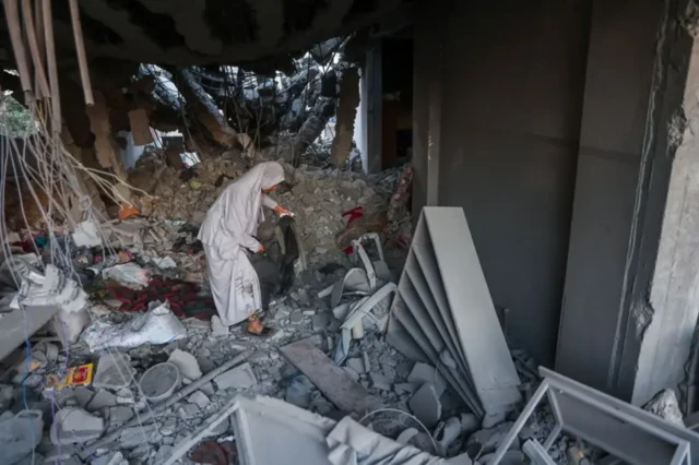A former school, turned into a camp, in Gaza City