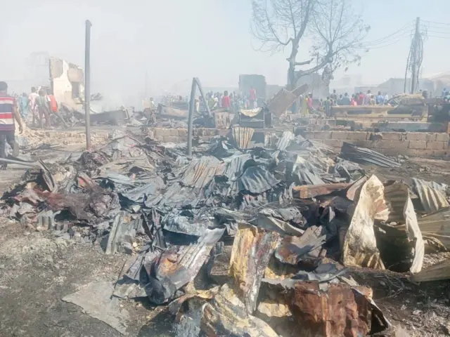 Wani ɓangare na irin ɓarnar da gobarar ta yi