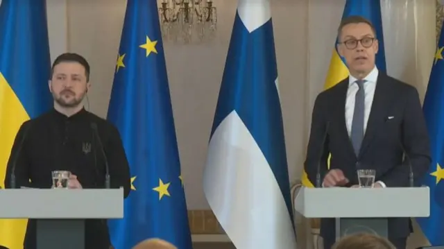 यूक्रेन के राष्ट्रपति वोलोदिमीर ज़ेलेंस्की और फिनलैंड के राष्ट्रपति एलक्जेंडर स्टब