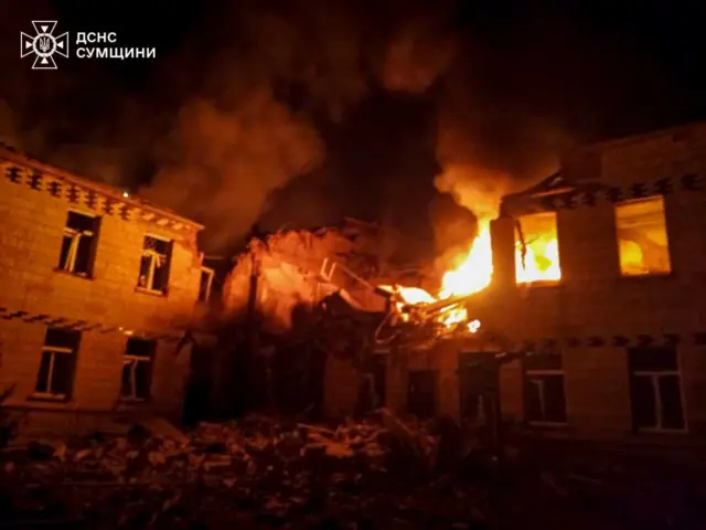 Горящая больница в Сумской области