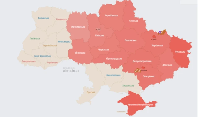 карта воздушной тревоги