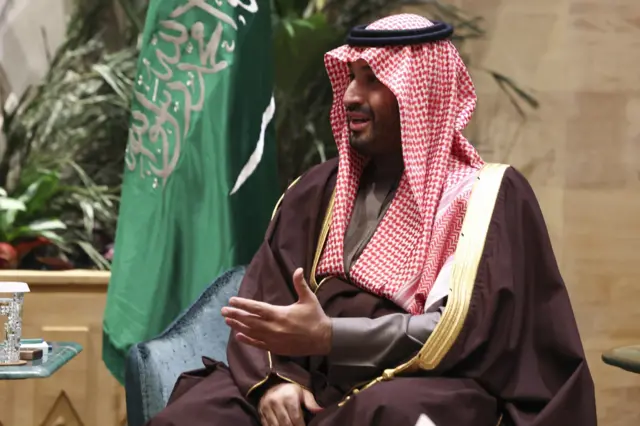 ولي العهد السعودي الأمير محمد بن سلمان يلتقي وزير الخارجية الأمريكي