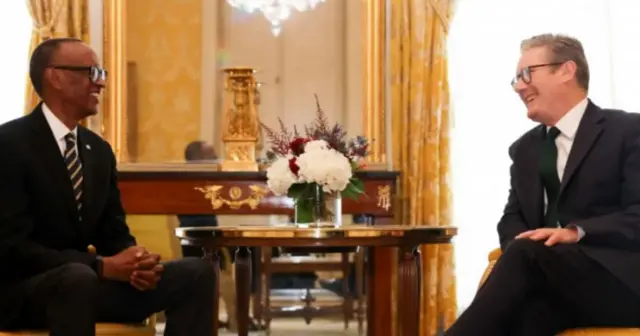 Onyeisiala Rwanda bụ Paul Kagame na Praịm Mịnịsta UK bụ Keir Starmer