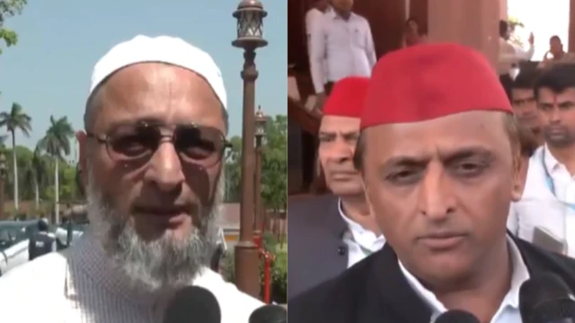 एआईएमआईएम के अध्यक्ष असदुद्दीन ओवैसी और समाजवादी नेता अखिलेश यादव.