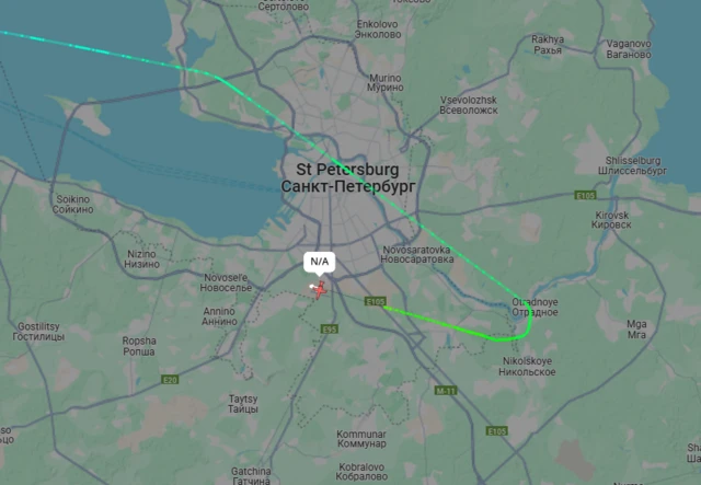 Самолет Gulfstream G650ER на сервисе FlightRadar24