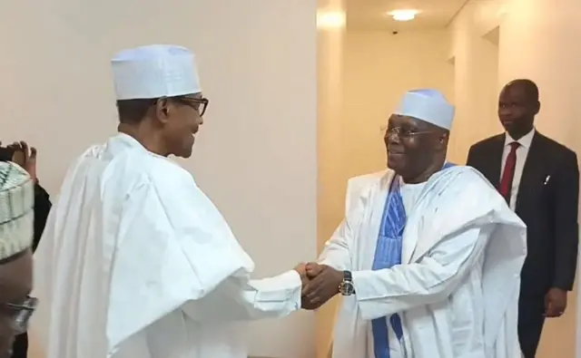 Tsohon Shugaban Najeriya Muhammadu Buhari da tsohon mataimakin shugaban Najeriya Atiku Abubakar