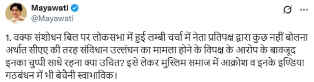 मायावती का पोस्ट