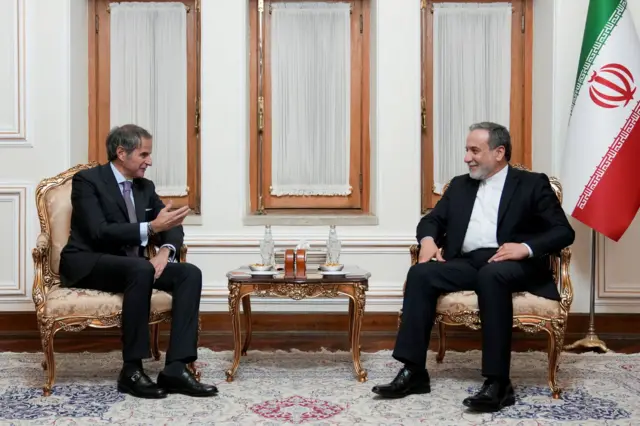 دیدار رافائل گروسی، مدیر کل آژانس بین المللی انرژی هسته ای با عباس عراقچی،‌ وزیر خارجه ایران