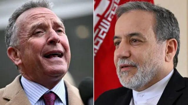 डोनाल्ड ट्रंप के विशेष दूत स्टीव विटकॉफ़ और ईरान के विदेश मंत्री अब्बास अराग़ची