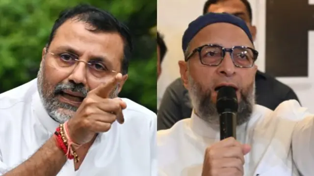 निशिकांत दुबे और असदुद्दीन ओवैसी