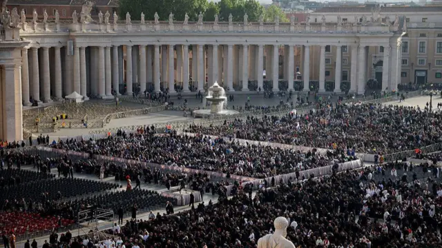 Crowds at St. Peter's Basilica