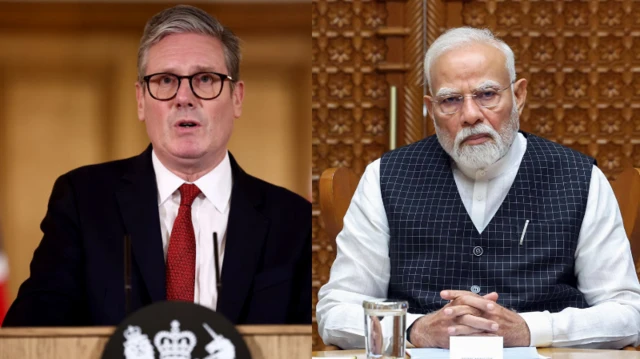 ब्रिटेन के प्रधानमंत्री कीएर स्टार्मर और पीएम नरेंद्र मोदी