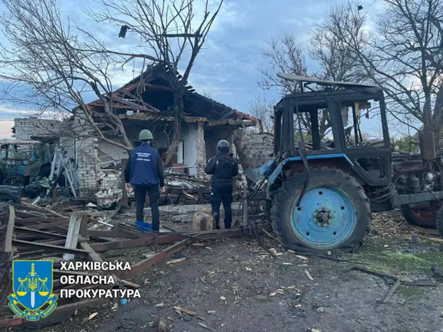 Харьковская прокуратура опубликовала фото последствий атаки дронов