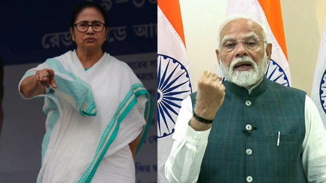 मुख्यमंत्री ममता बनर्जी और प्रधानमंत्री नरेंद्र मोदी