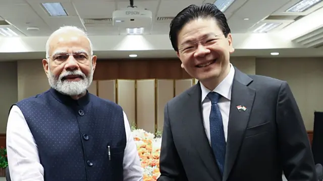 प्रधानमंत्री मोदी और सिंगापुर के प्रधानमंत्री लॉरेंस वॉन्ग