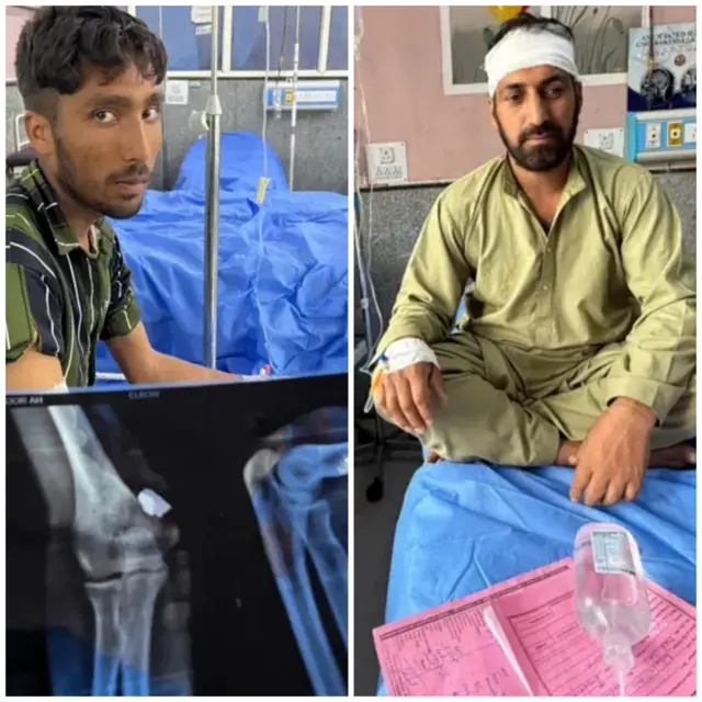 হাসপাতালে চিকিৎসাধীন মঞ্জুর (বাঁদিকে) এবং বদরুদ্দিন নায়েক।