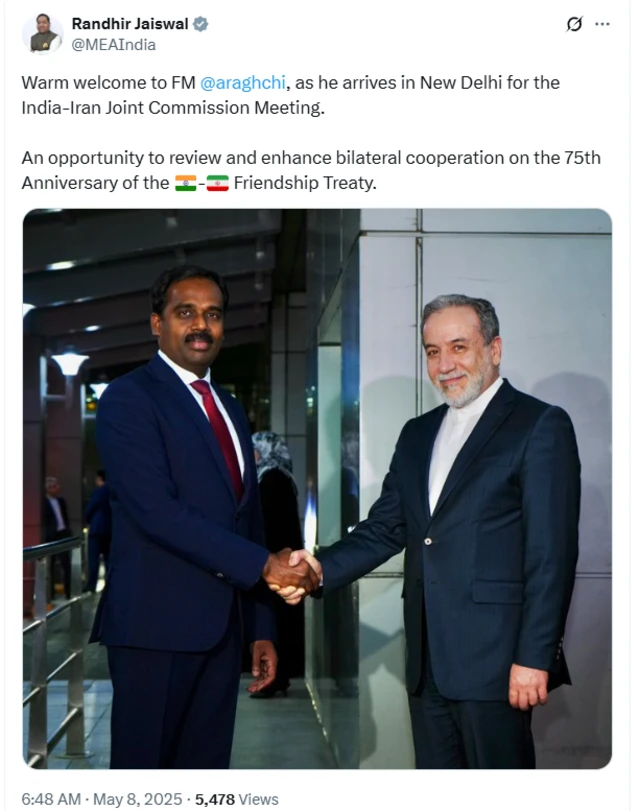 ایرانی وزیر خارجہ عباس عراقچی انڈیا کے دورے پر