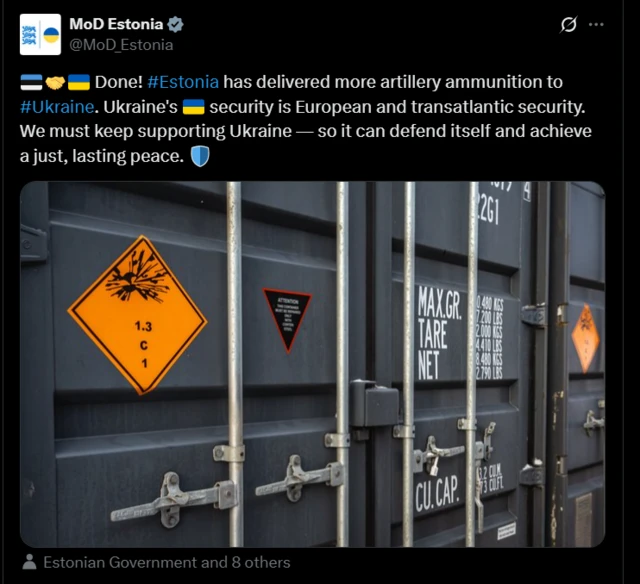 твит минобороны Эстонии