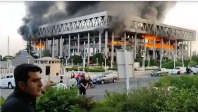 Gidan talabijin na Iran na cin wuta