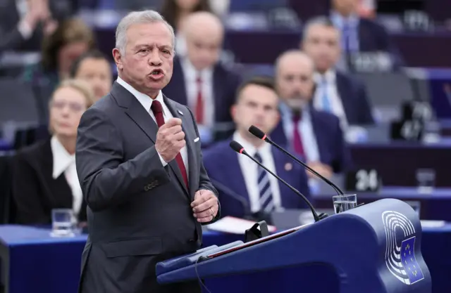 ملك الأردن، يلقي كلمة في البرلمان الأوروبي  في ستراسبورغ، فرنسا - 17 يونيو/ حزيران 2025