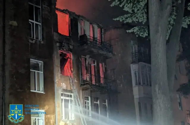 Горящий дом в Одессе