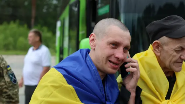 украинские военные после обмена