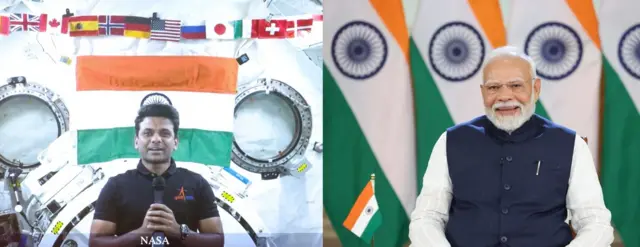 अंतरिक्ष में मौजूद शुभांशु शुक्ला से बात करते प्रधानमंत्री नरेंद्र मोदी