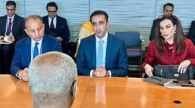 نیویارک میں اقوام متحدہ کے ہیڈ کوارٹر میںپاکستانی پارلیمانی وفد کے سربراہی بلاول بھٹو نے کی