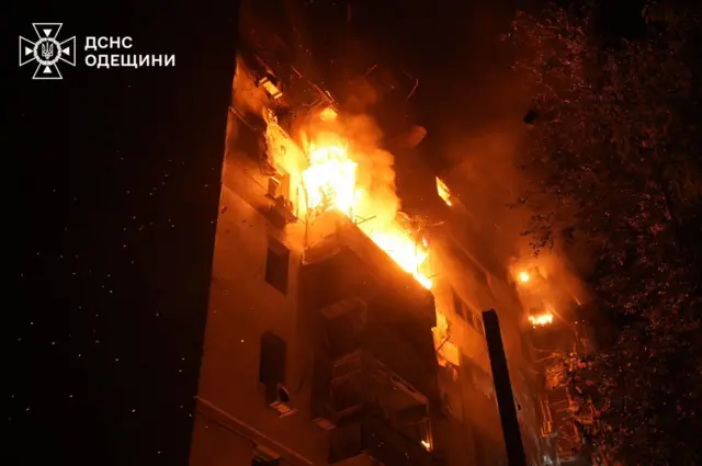 горящий дом в Одессе