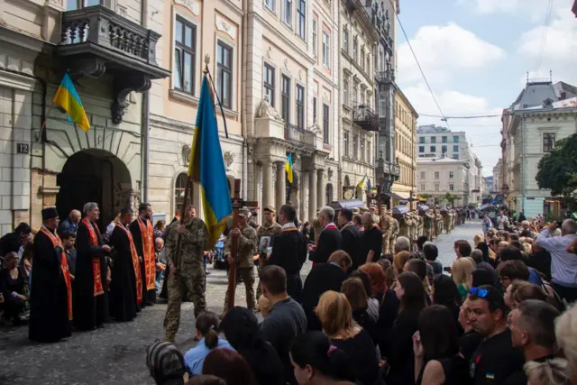 Похороны солдат ВСУ во Львове