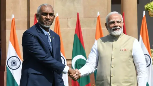 प्रधानमंत्री नरेंद्र मोदी और मालदीव के राष्ट्रपति मोहम्मद मुइज़्ज़ू